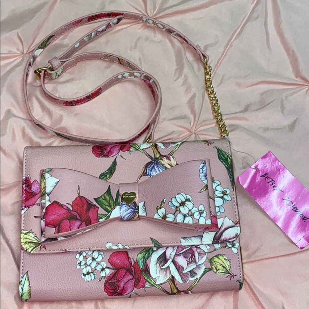 Betsey Johnson Floral Bow Crossbody